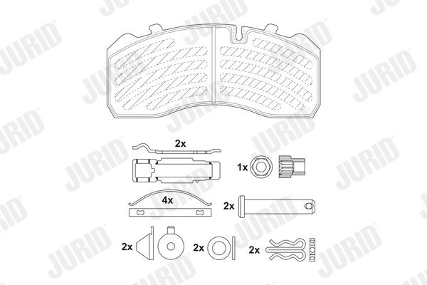 29093 JURID prepared for wear indicator Height 1: 93mm, Height: 93mm, Width: 211mm, Thickness: 30mm Brake pads 2909305390 buy