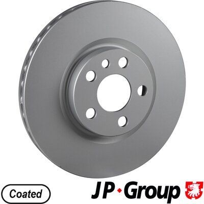 JP GROUP 4163100800 Brake disc Front Axle, 281x26mm, 5, internally vented, Coated