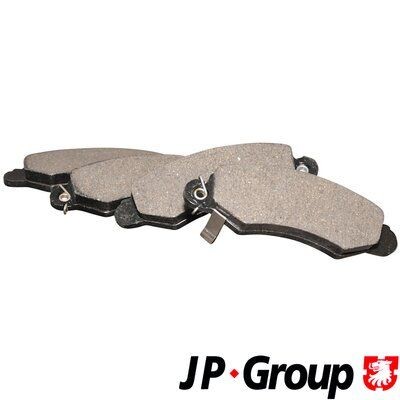 JP GROUP 4763600610 Brake pad set Front Axle, with acoustic wear warning