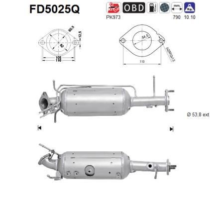 AS FD5025Q Diesel particulate filter RFJ52055X