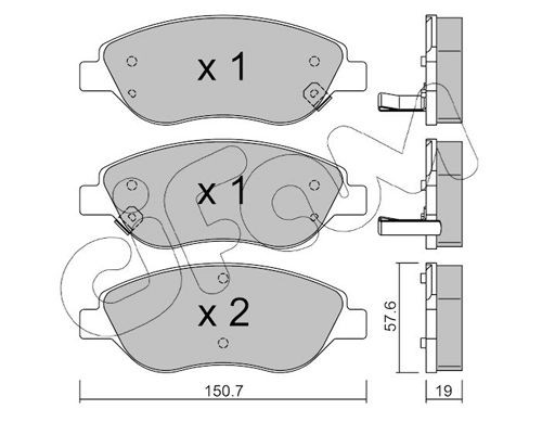CIFAM 822-577-2 Brake pad set with acoustic wear warning