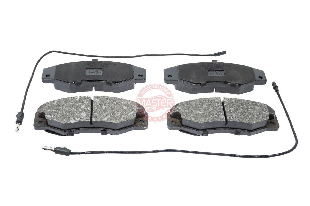 MASTER-SPORT 13046039332N-SET-MS Brake pad set Front Axle, incl. wear warning contact, with anti-squeak plate