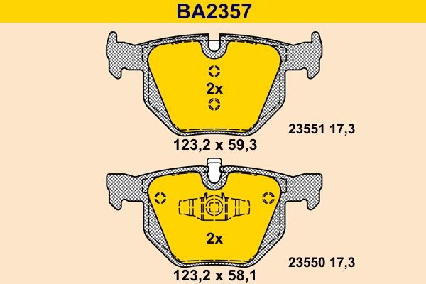 Original Barum 23550 Disc brake pads BA2357 for BMW X1