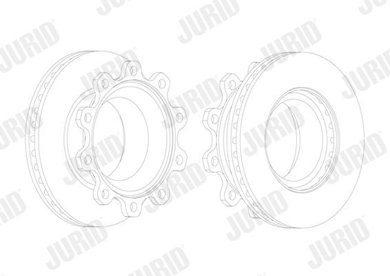 569020 JURID 430x45mm, 10x335, Vented, Oiled Ø: 430mm, Num. of holes: 10, Brake Disc Thickness: 45mm Brake rotor 569020J buy