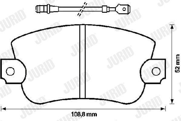 20292 JURID incl. wear warning contact Height 1: 53mm, Height: 53mm, Width: 109mm, Thickness: 17mm Brake pads 571223J buy