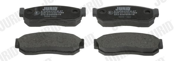 20958 JURID not prepared for wear indicator, without accessories Height 1: 40mm, Height: 40mm, Width: 109mm, Thickness: 16mm Brake pads 572206J buy