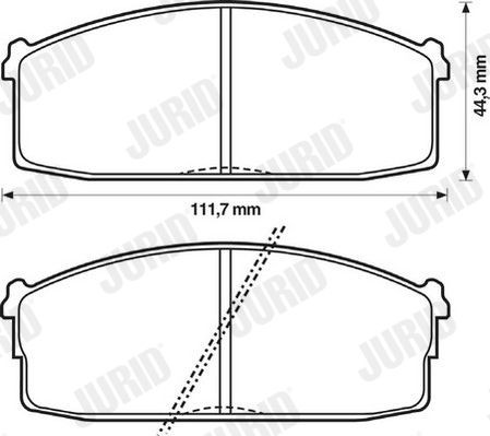 20718 JURID not prepared for wear indicator, without accessories Height 1: 44mm, Height: 44mm, Width: 112mm, Thickness: 14,5mm Brake pads 572230J buy