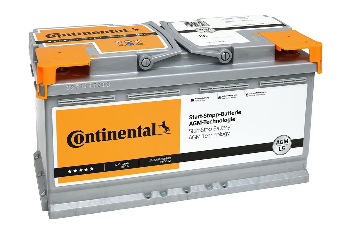 Continental 2800012008280 Auto battery 12V 92Ah 850A AGM Battery