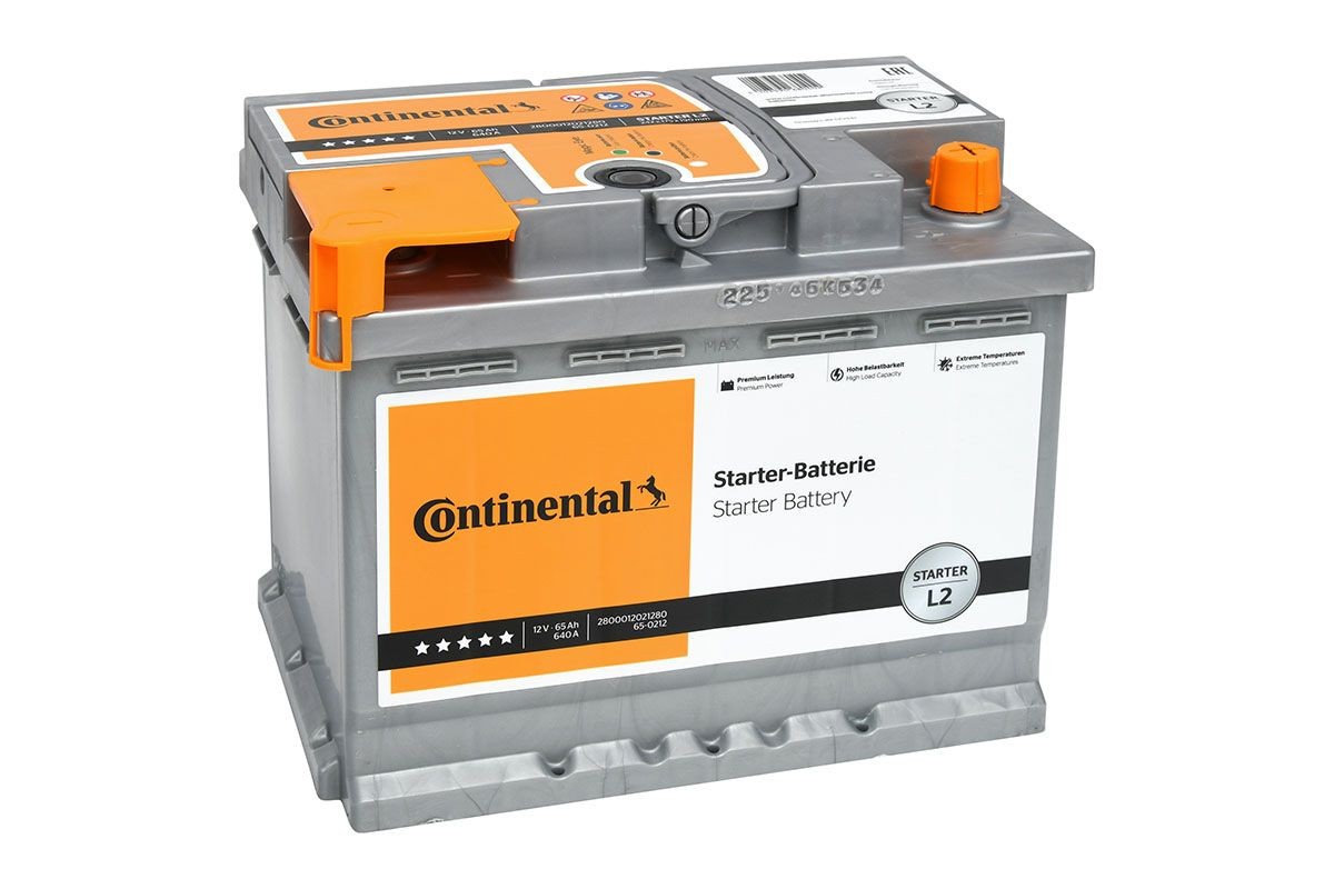 Continental 2800012021280 Starter Batterie 12V 65Ah 640A B13  Blei-Kalzium-Batterie (Pb/Ca), Bleiakkumulator