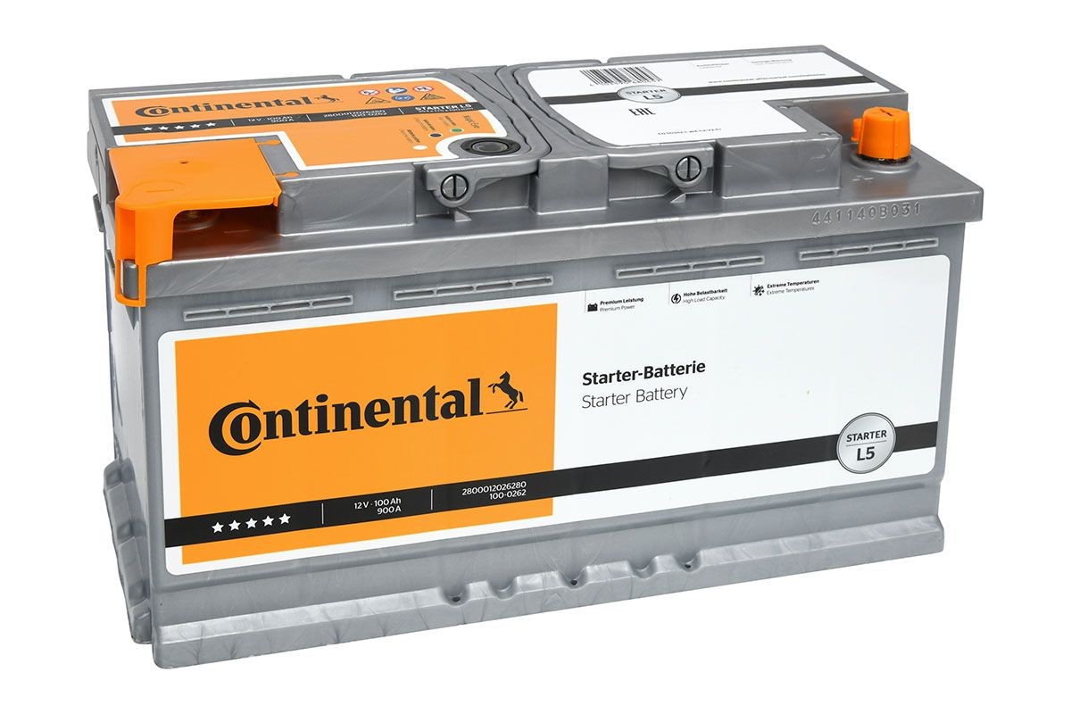 2800012026280 Accumulator battery 2800012026280 Continental 12V 100Ah 900A Lead-Calcium Battery (Pb/Ca), Lead-acid battery