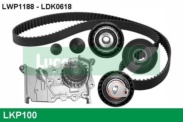 LUCAS LKP100 Water pump and timing belt kit Number of Teeth: 128, Width: 27 mm
