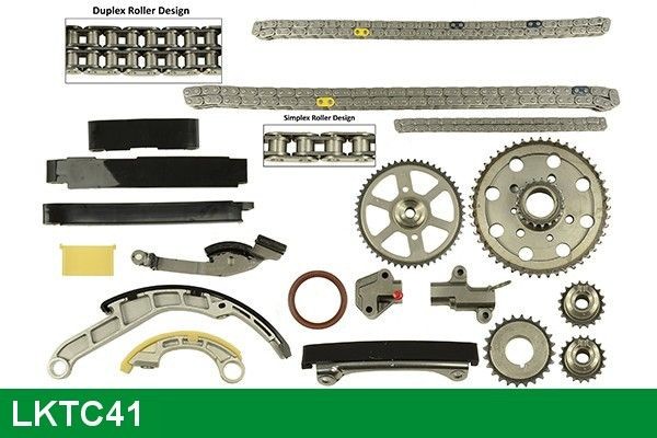 Cam chain kit LUCAS with gaskets/seals, with gear, Simplex, Duplex - LKTC41