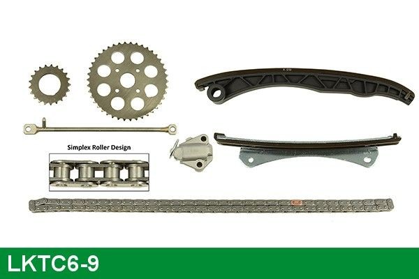 LKTC6-9 LUCAS Cam chain PEUGEOT without gaskets/seals, with gear, Simplex