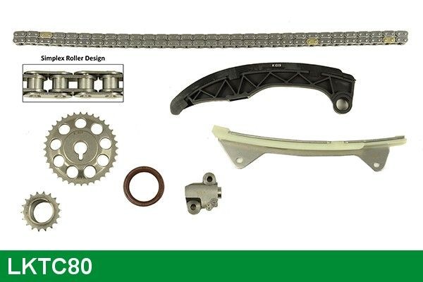 Timing chain kit LUCAS with gaskets/seals, with gear, Simplex - LKTC80