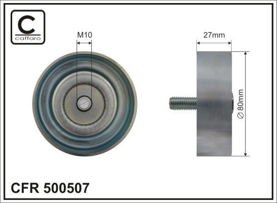 CAFFARO 500507 Deflection / Guide Pulley, v-ribbed belt