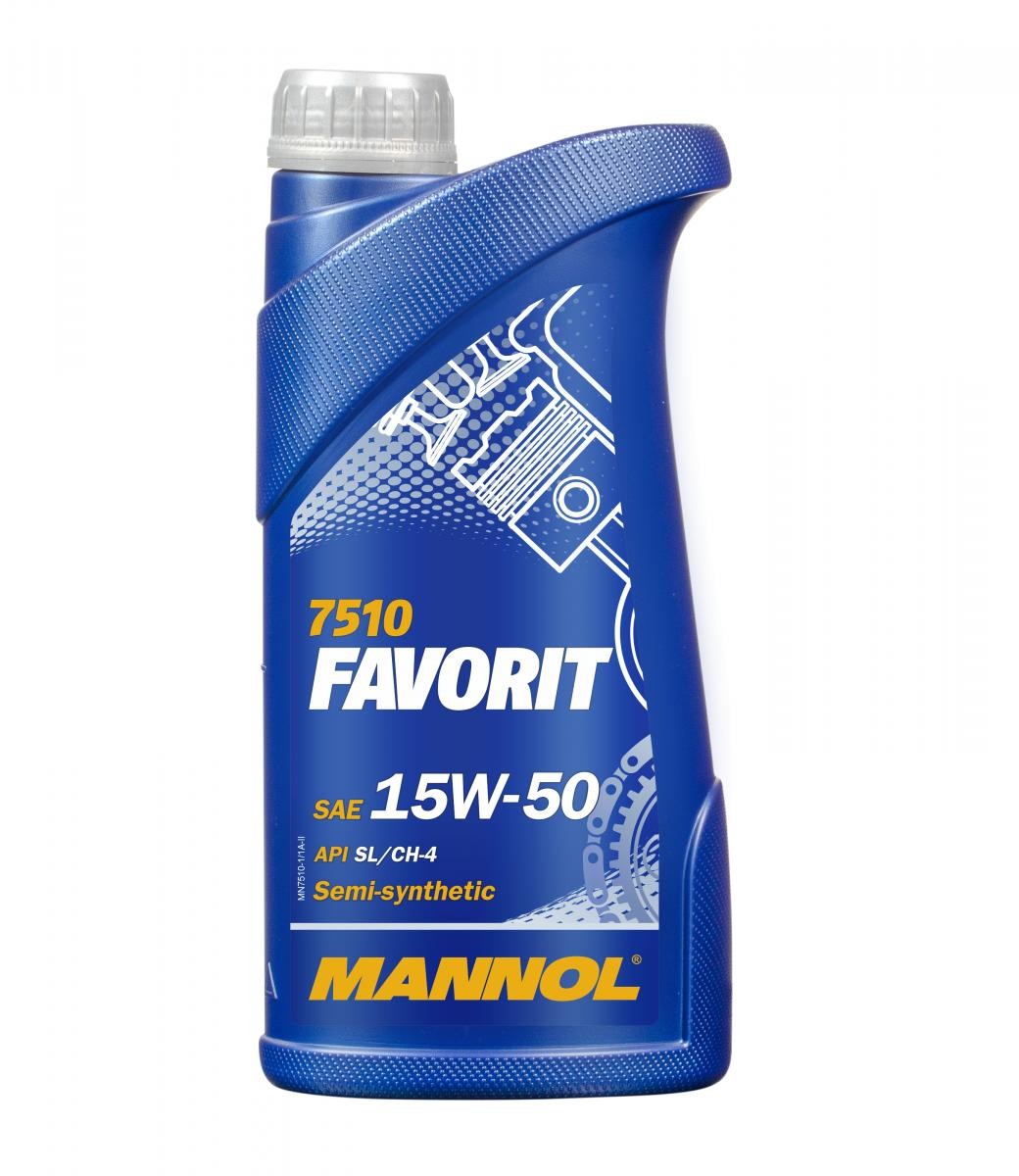 Engine oil MN7510-1 MANNOL FAVORIT 15W-50, 1l, Part Synthetic Oil