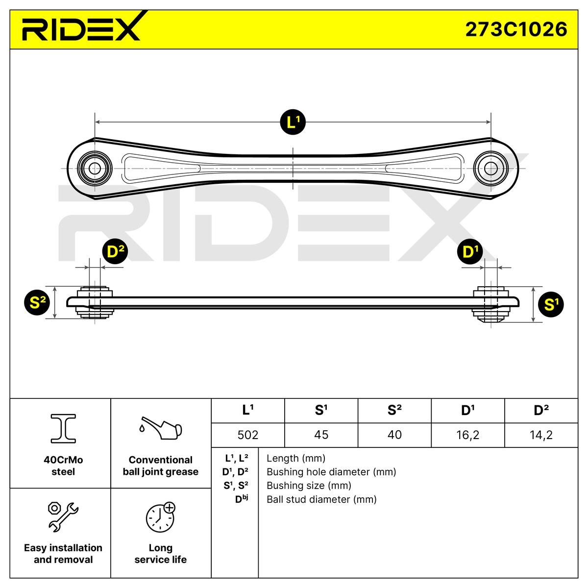 RIDEX Trailing arm 273C1026 buy online