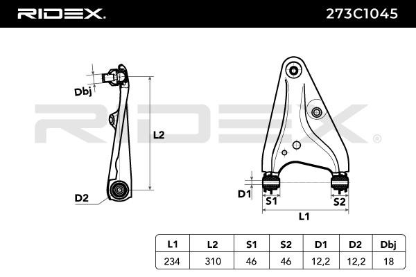 OEM-quality RIDEX 273C1045 Suspension control arm