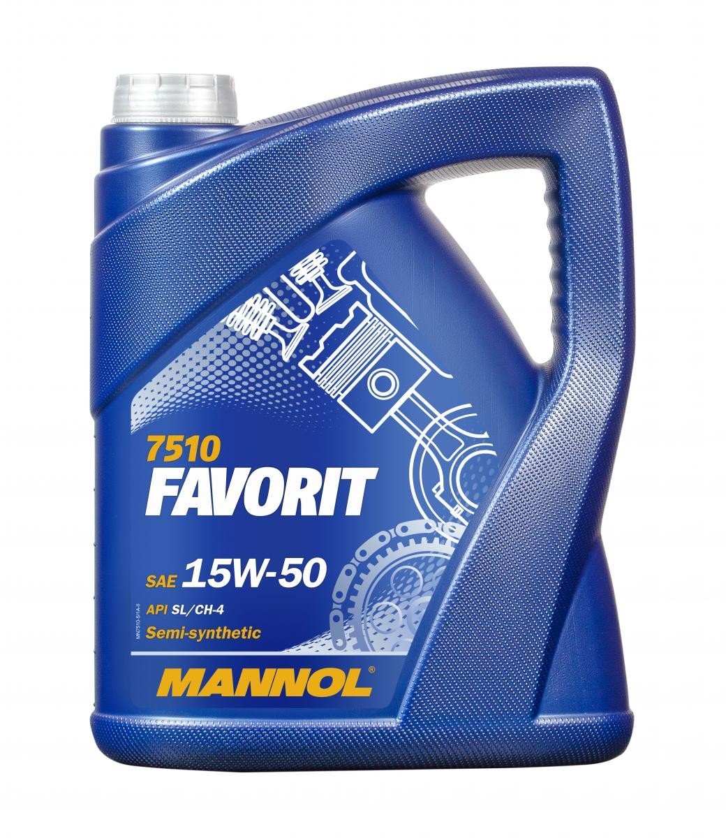 Buy Motor oil MANNOL petrol MN7510-5 FAVORIT 15W-50, 5l, Part Synthetic Oil