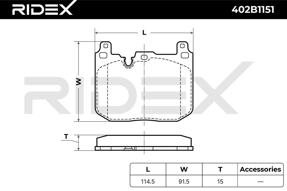 OEM-quality RIDEX 402B1151 Disc pads