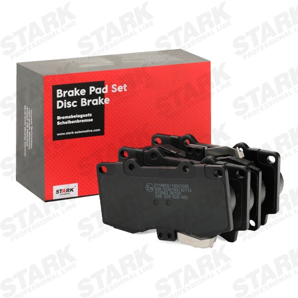 STARK Front Axle, with acoustic wear warning Width 1: 73,7mm, Width 2 [mm]: 75,4mm, Thickness: 17mm Brake pads SKBP-0011762 buy