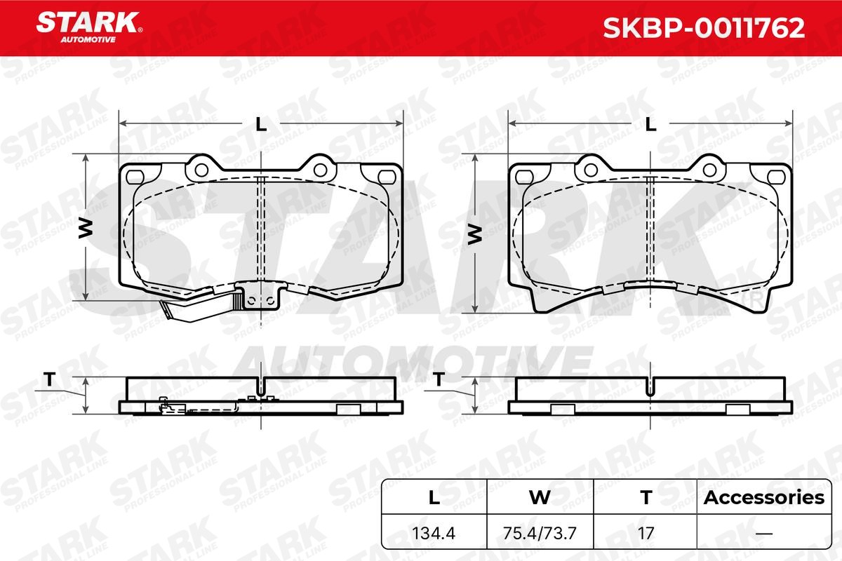 STARK SKBP-0011762 Disc pads Front Axle, with acoustic wear warning