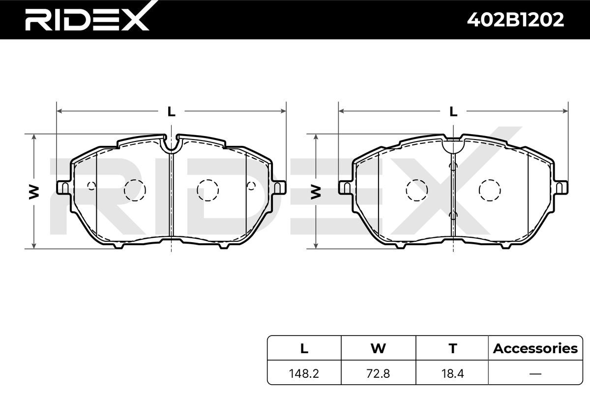 OEM-quality RIDEX 402B1202 Disc pads