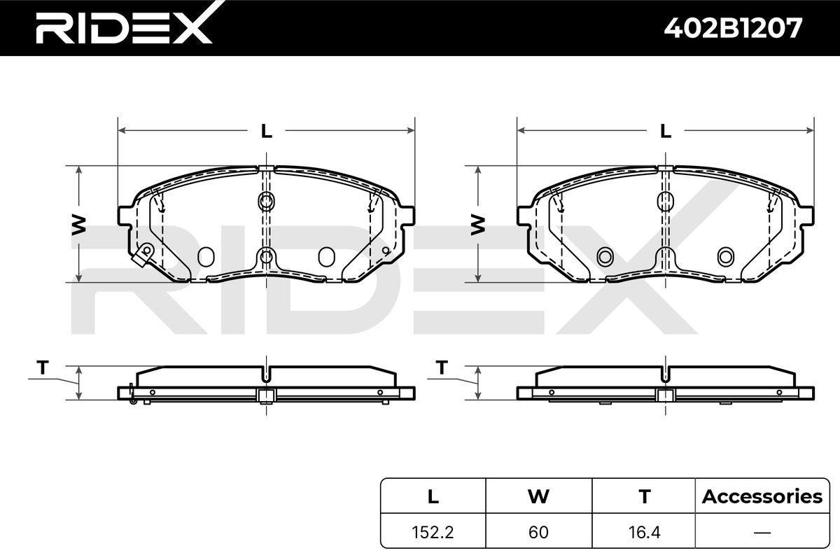 OEM-quality RIDEX 402B1207 Disc pads