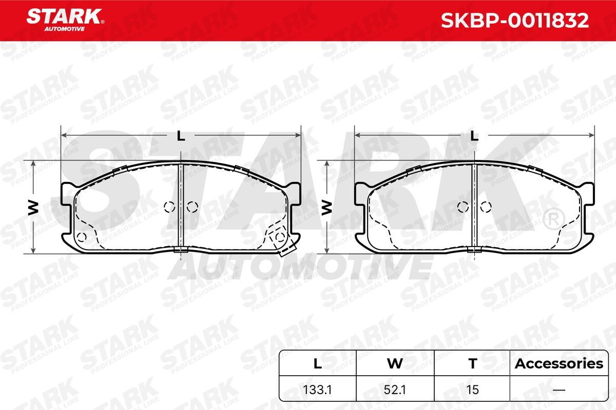 SKBP-0011832 Set of brake pads SKBP-0011832 STARK Front Axle, with acoustic wear warning