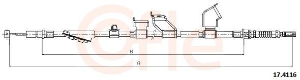 COFLE Hand brake cable 17.4116 Honda CIVIC 2014