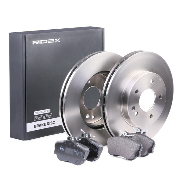 RIDEX Brake disc and pads set 3405B0220 suitable for MERCEDES-BENZ C-Class