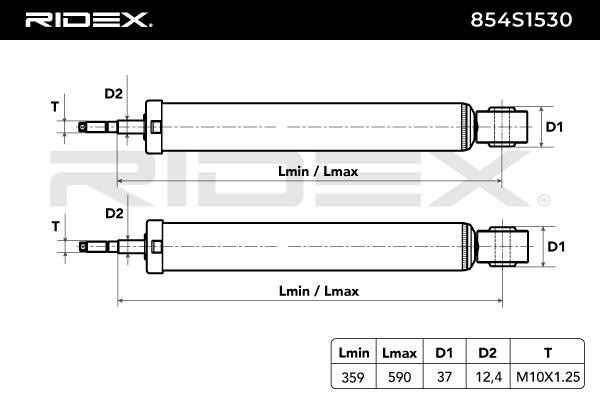 RIDEX 854S1530 Kit amortiguadores Passat B6 Variant 2010