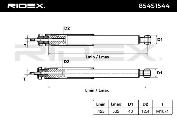 854S1544 Stossdämpfer RIDEX - Markenprodukte billig