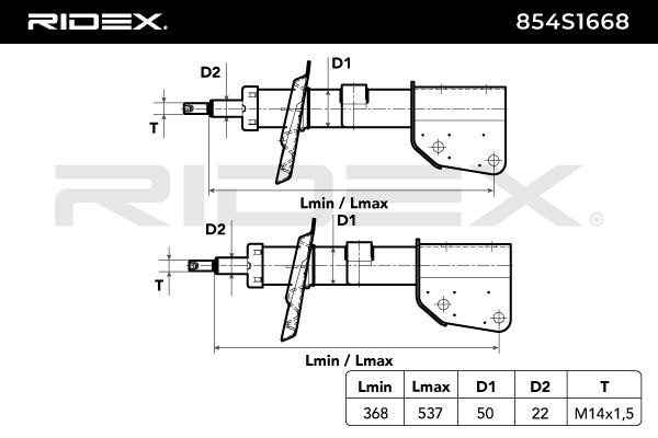 854S1668 Stoßdämpfer RIDEX Erfahrung