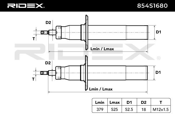 854S1680 Stoßdämpfer RIDEX - Markenprodukte billig