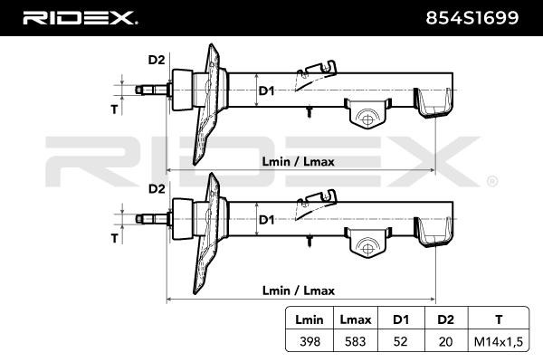 OEM-quality RIDEX 854S1699 Shock absorber