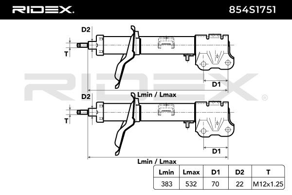 854S1751 Stoßdämpfer RIDEX - Markenprodukte billig