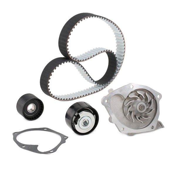 RIDEX 3096W0023 Water pump + timing belt kit with water pump, Number of Teeth: 126, Width: 27, 32 mm, with rounded tooth profile