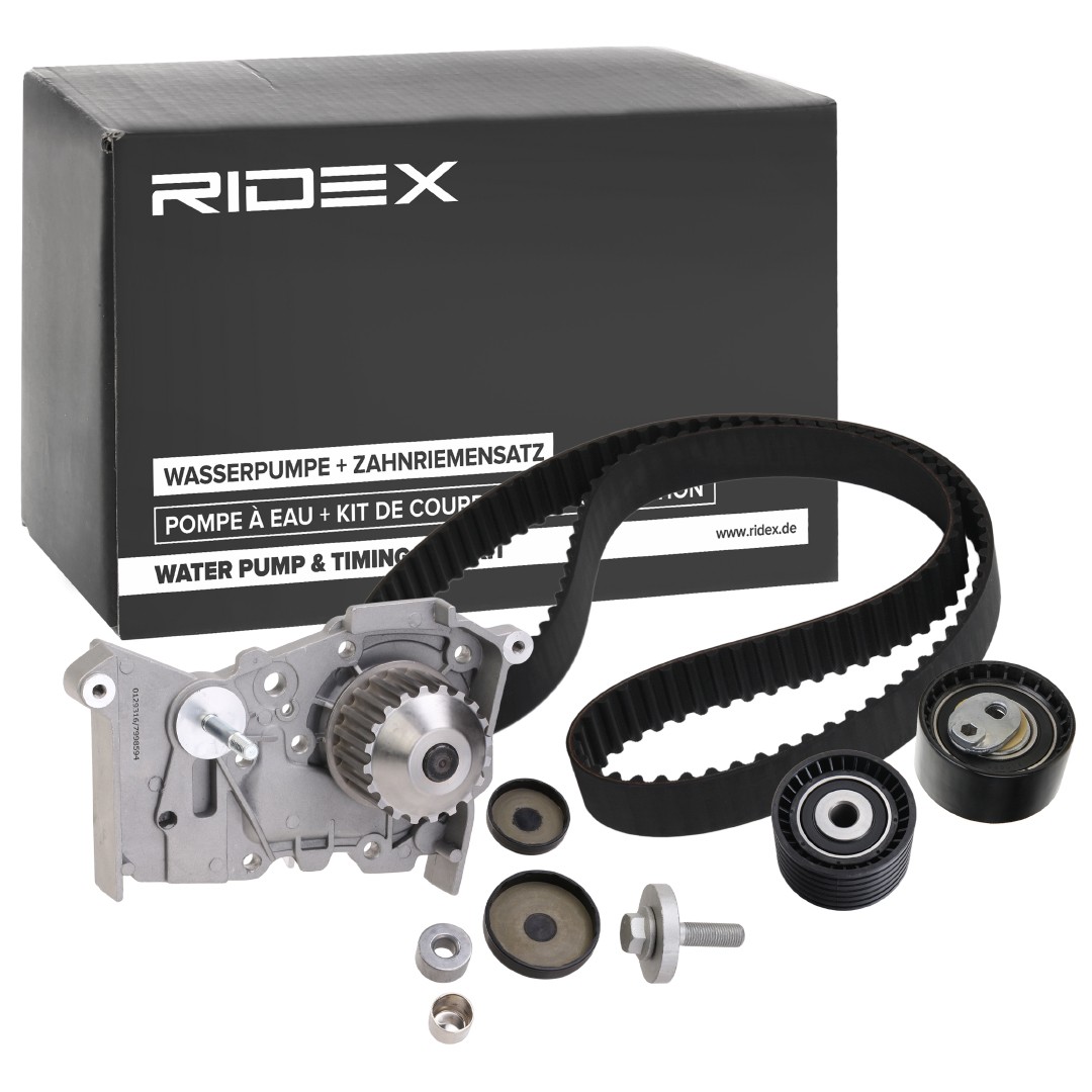 RIDEX 3096W0024 Timing belt kit with water pump RENAULT Clio III Hatchback (BR0/1, CR0/1) 1.6 16V GT (BR10, CR10) 128 hp Petrol 2013