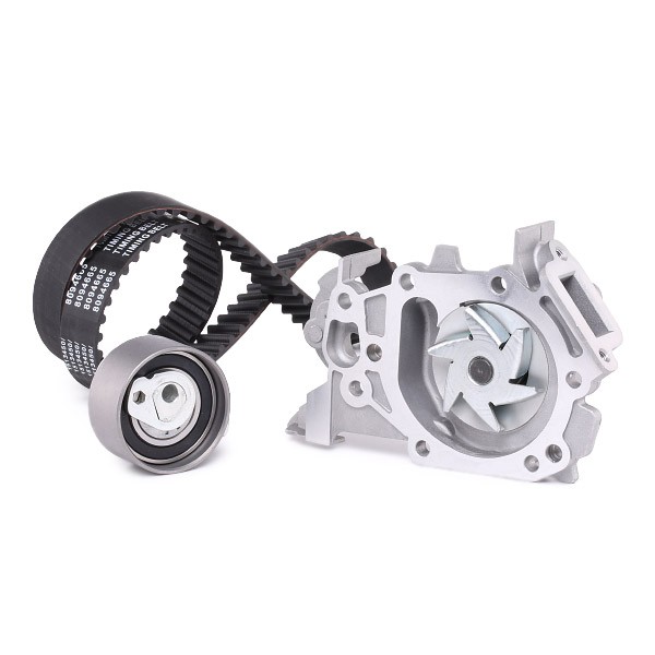 RIDEX 3096W0033 Water pump + timing belt kit with gaskets/seals, Number of Teeth: 95 L: 905 mm, with rounded tooth profile, Sheet Steel