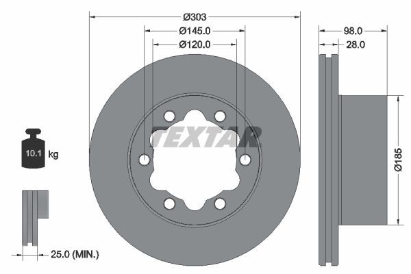 Volkswagen CRAFTER Brake discs and rotors 13581678 TEXTAR 92295303 online buy