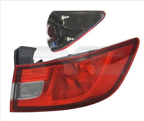 11-12355-11-2 TYC Tail lights RENAULT Right, without bulb holder