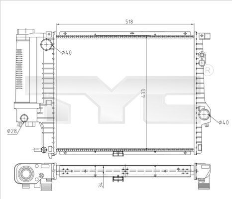 TYC 703-0010-R Engine radiator 1740699