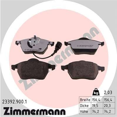 Great value for money - ZIMMERMANN Brake pad set 23392.900.1