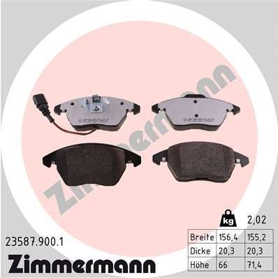 23587.900.1 Set of brake pads 24696 ZIMMERMANN incl. wear warning contact, Photo corresponds to scope of supply