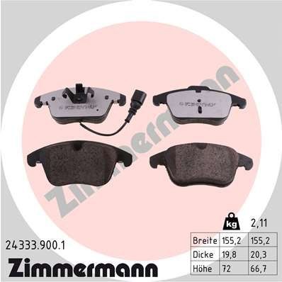 Great value for money - ZIMMERMANN Brake pad set 24333.900.1