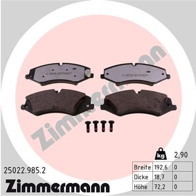 ZIMMERMANN 25022.985.2 Brake pad set prepared for wear indicator, Photo corresponds to scope of supply