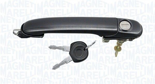 MAGNETI MARELLI 350105027800 Door Handle Front, with lock barrel, black, Uncoated
