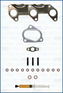 JTC12076 AJUSA Exhaust mounting kit HYUNDAI with studs, syringe with oil, with gaskets/seals