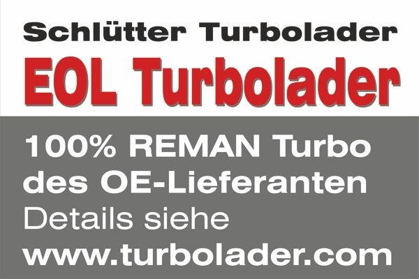 SCHLÜTTER TURBOLADER 172-12095EOL Turbocharger Exhaust Turbocharger, without attachment material, END of LIFE Turbocharger - org. GARRETT Reman